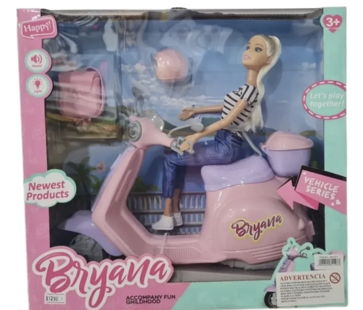 Muñeca Brianna Con Scooter y Accesorios