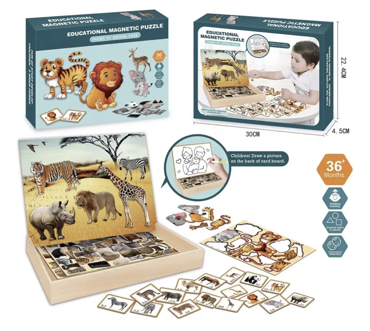 Puzzle Juego Magnético Animales de la Selva - Imagen 3