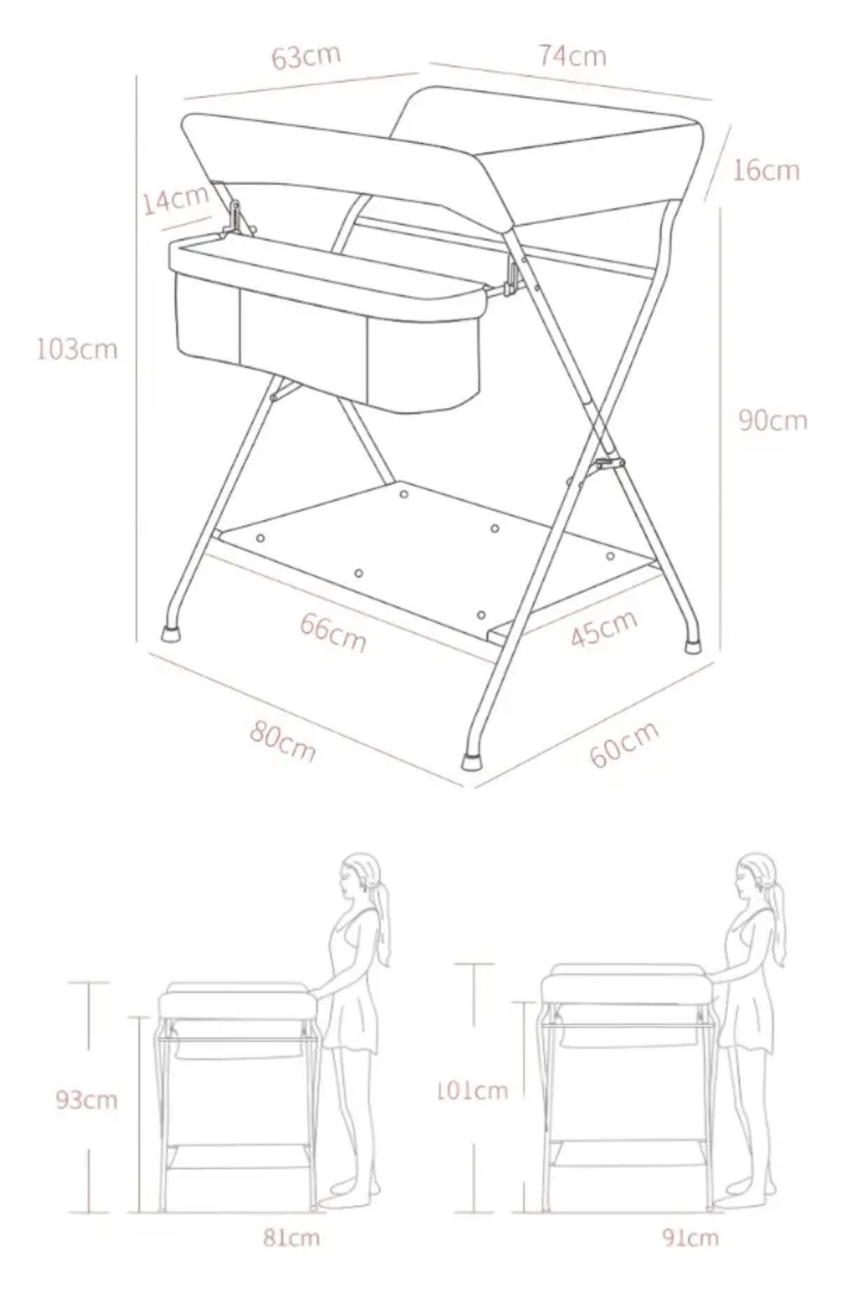 Cambiador Para Bebes Plegable - Imagen 5
